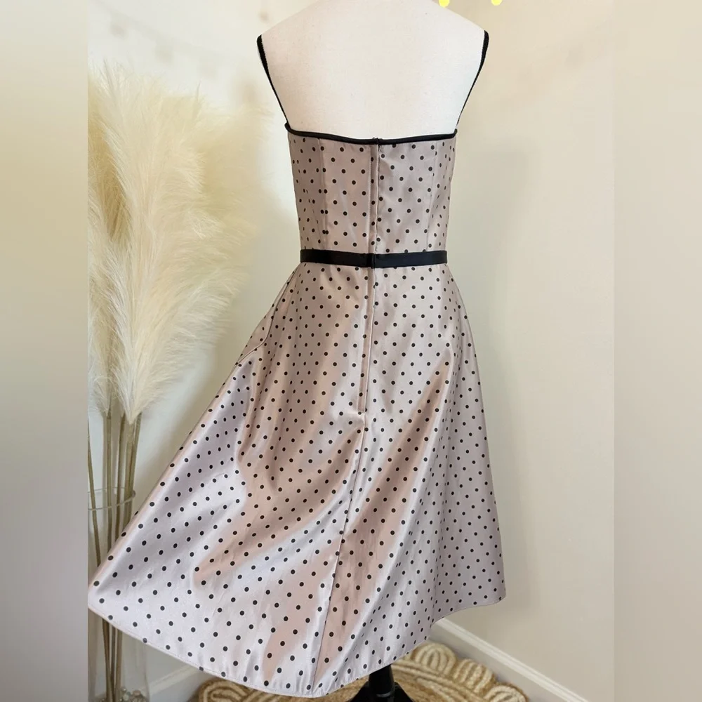 🌾 Scott McClintock Strapless Polka Dot Dress